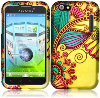 Vintage Flower Hard Case Cover Premium Protector for Alcatel One Touch OT 995 Ultra OT995 with Free Gift Reliable Accessory Pen: Cell Phones & Accessories