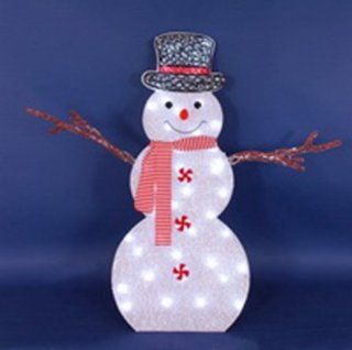 48" LED Lighted Icy Snowman in Top Hat Christmas Yard Art Decoration : Outdoor Snowman Christmas Decorations : Patio, Lawn & Garden