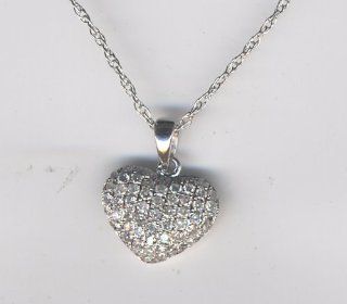 1/2 CTW Diamond Heart Pendant 14K White Gold With Chain: RMC Worldwide: Jewelry