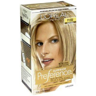 Loreal Superior Preference Hair Color, 9 Natural Blonde   1 Ea (Pack of 3) : Chemical Hair Dyes : Beauty