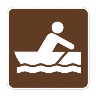 Tapco RS 057 Engineer Grade Prismatic Square National Parks Service Sign, Legend "Rowboating (Symbol)", 12" Width x 12" Height, Aluminum, Brown on White Industrial Warning Signs