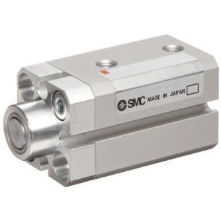 SMC RSDQB32 20D Aluminum Stopper Air Cylinder, Compact, Double Acting, Through Hole Mounting, Switch Ready, Rubber Cushion, 32 mm Bore OD, 20 mm Stroke, 20 mm Rod OD, 1/8" BSPT: Industrial Air Cylinders: Industrial & Scientific