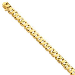 14k 9mm Hand polished Fancy Link Chain, Best Quality Free Gift Box Satisfaction Guaranteed: Jewelry