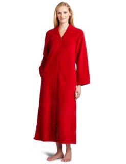 Casual Moments Women's 52 Inch V Neck Zip Front, Red, X Large