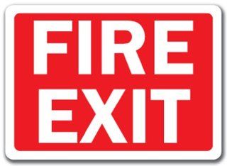 Fire Exit Sign (white text on red background)   10" x 14" OSHA Safety Sign
