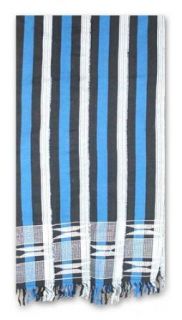 Cotton kente cloth scarf, 'Textured Blue' at  Womens Clothing store