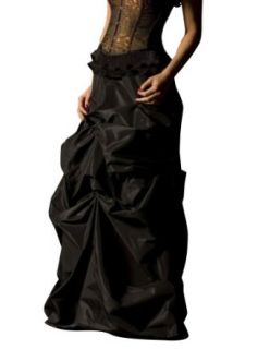 Vollers Hand Ruched Black Taffeta Skirt at  Womens Clothing store