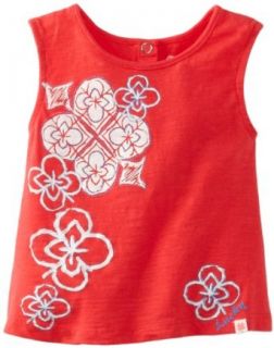Lucky Brand Baby Girls Infant Graphic Tee, Tomato, 12 Months: Infant And Toddler T Shirts: Clothing