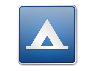 Blue Square Camping Symbol Sign Sticker (camp tent logo decal) 