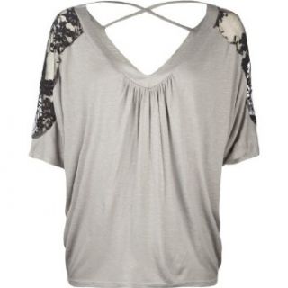 FULL TILT Lace Sleeve Womens Top at  Womens Clothing store