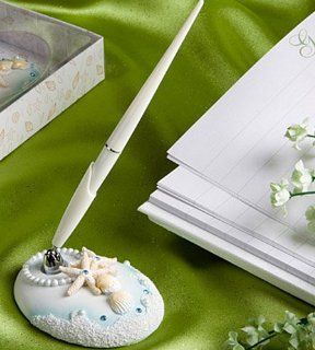 Bridal Shower / Wedding Favors : Beach Themed Wedding Pen and Holder Set (18   47 items): Health & Personal Care