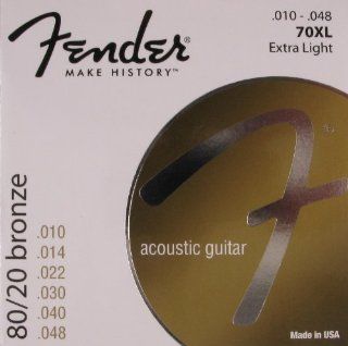 Fender Acoustic Guitar 80/20 Extra Light Ball End, .010   .048, 70XL: Musical Instruments