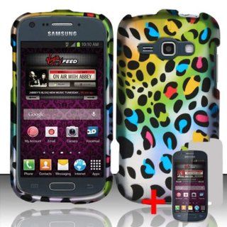 SAMSUNG GALAXY RING M840 COLORFUL RAINBOW LEOPARD COVER SNAP ON HARD CASE + SCREEN PROTECTOR from [ACCESSORY ARENA]: Cell Phones & Accessories