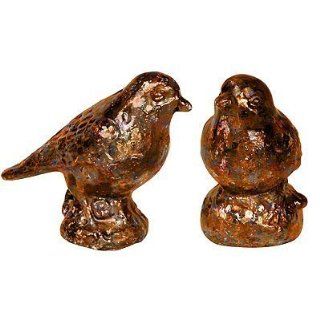 Cast Iron Bird Statue Figurine Brown 7 inch Set Of 2 : Collectible Figurines : Everything Else
