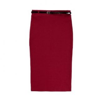 Candy Color Elastic Slim High Waist Hip Skirt/ Pencil/ Bust/ Step/ Tailored Short Skirt (COLOR : BORDEAUX  SIZE : L) at  Womens Clothing store: