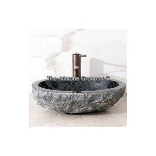 Oval Vessel Bathroom Sink with Broken Edge Stone Color: Uba Tuba Granite    