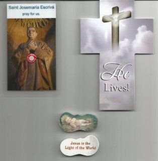 Saint Josemaria Escriva 2nd Class Relic Holy Card with Cross Bookmark and Jesus in Manger Eraser Patron of Diabetes : Other Products : Everything Else