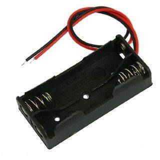 Black Plastic Battery Case Holder Wire 2 x 1.5V AAA : Two Way Radio Battery Chargers : MP3 Players & Accessories