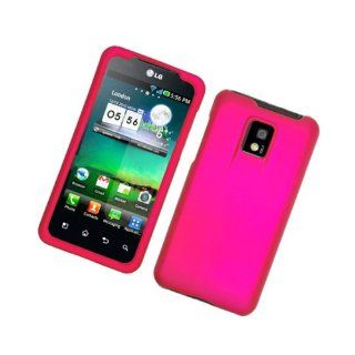 Hot Pink Hard Cover Case for LG G2X P999 Cell Phones & Accessories