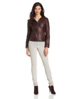 Marc New York by Andrew Marc Women's Lola Leather Jacket, Oxblood, X Large Leather Outerwear Jackets