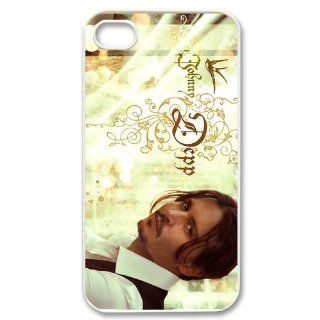 Custom Johnny Depp Cover Case for iPhone 4 WX2882 Cell Phones & Accessories