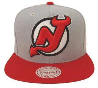 New Jersey Devils Mitchell & Ness XL Logo Snapback Cap Hat Grey Red: Everything Else