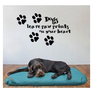Dogs leave paw prints on your heart, Giant Wall Art, Mural, Large, Decal, Sticker, WA204   Black   Size: 29.5in 75cm (W) X 17.75in 45cm (H)   Small   Item Type Keyword Wall Decor Stickers