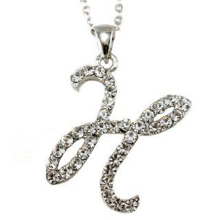 Initial Letter H Pendant Necklace Charm Ladies Teens Girls Women Fashion Jewelry Charm Jewelry