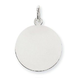 14k Gold White Gold Plain .018 Gauge Round Engraveable Disc Charm Jewelry