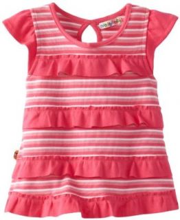 MINI BAMBA APPAREL Baby Girls Infant Stripe YD Tunic With Ruffles, Multi, 12 Months: Infant And Toddler Playwear Dresses: Clothing