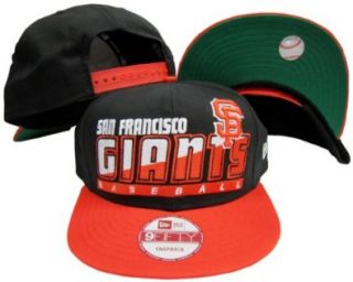San Francisco Giants Black/Orange Two Tone Snapback Adjustable Plastic Snap Back Hat / Cap: Clothing
