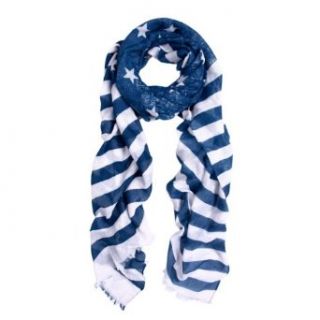 Navy Blue Stars & Stripes Vintage USA American Flag Style Scarf at  Womens Clothing store
