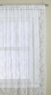 Lorraine Home Fashions Monaco Super Wide Tailored Window Panel, 120 by 63 Inch, Snow White, Set of 2   Window Treatment Panels