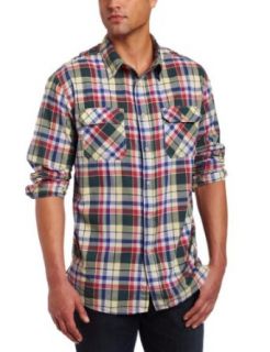 JUST A CHEAP SHIRT Men's Long Sleeve Plaid Shirt, Navy/Green/Red, XXL at  Mens Clothing store: Button Down Shirts