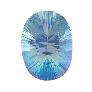 13.00 Cts of AAA 18x13 mm Oval Concave Loose Cassiopeia Mystic Topaz ( 1 pcs ) Gemstone: Jewelry