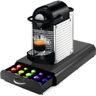 Nespresso C60 Pixie Chrome Automatic Espresso Machine with Bonus Mind Reader 50 Capsule Storage Drawer: Kitchen & Dining