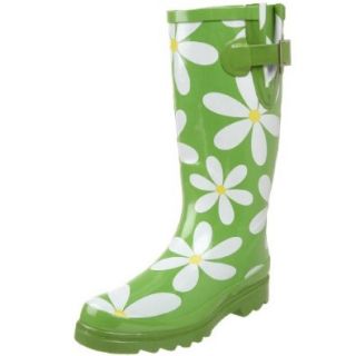 Western Chief Women's Daisies Rain Boot,Green,6 M US Shoes
