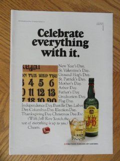 J&B Scotch, 1969 Color illustration, print ad. (Celebrate everything with it) Original 1969 The New Yorker Magazine Print ad. : Everything Else