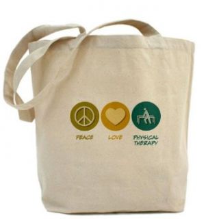 Peace Love Physical Therapy Funny Tote Bag by CafePress: Clothing