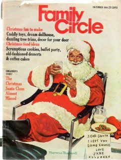 Vintage American Magazine: FAMILY CIRCLE, DECEMBER 1968, Christmas fun to Make, Christmas Food Ideas, The Christmas Santa Claus Almost Missed, Santa on Front cover by Norman Rockwell. : Prints : Everything Else