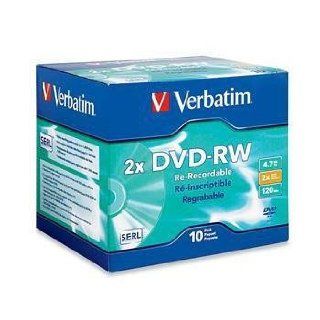 Verbatim 94918   DVD RW Discs, 4.7GB, 2x, w/Jewel Cases, Silver, 10/Pack VER94918: Computers & Accessories