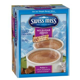 Swiss Miss Milk Chocolate No Sugar Added Premium Hot Cocoa Mix   60 Envelope Pack: Everything Else