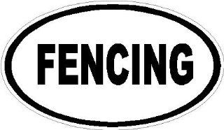 4" FENCING Euro oval Engineer grade reflective vinyl decal sticker for any smooth surface such as windows bumpers laptops or any smooth surface. 