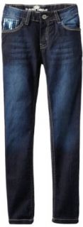 Almost Famous Girls 7 16 Blue Sequins Jean, Dark Night Wash, 10: Clothing