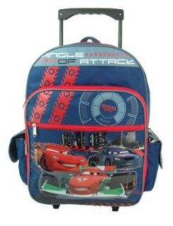 Christmas Disney Cars Large Rolling Backpack and Bonus Cars New Arrival McQueen Racing Toddler Backpack Set, Size Approximately 16" and 12": Toys & Games
