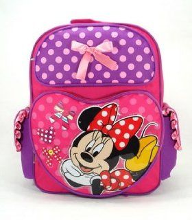 Walt Disney Minnie Mouse Minnie Pattern Teenager Young Adult Large Backpack and Mickey Bifold Wallet Set, Backpack Size Approximately 16": Toys & Games