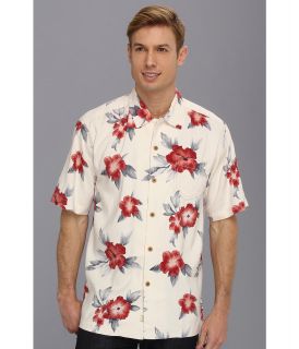 Tommy Bahama Palace Floral Camp Shirt Mens Short Sleeve Button Up (White)