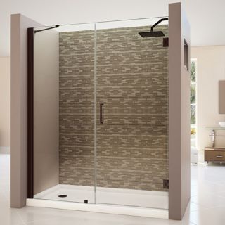 Dreamline SHDR2058721006 Frameless Shower Door, 58 to 59 Unidoor Hinged, Clear 3/8 Glass Oil Rubbed Bronze