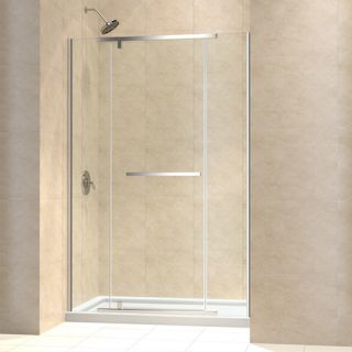Dreamline SHDR215872204 Frameless Shower Door, 58 to 58 3/4 VitreoX Pivot, Clear 3/8 Glass Brushed Nickel