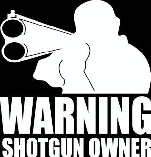 12"Hunter with rifle Warning shotgun owner Die Cut decal sticker for any smooth surface such as windows bumpers laptops or any smooth surface. 